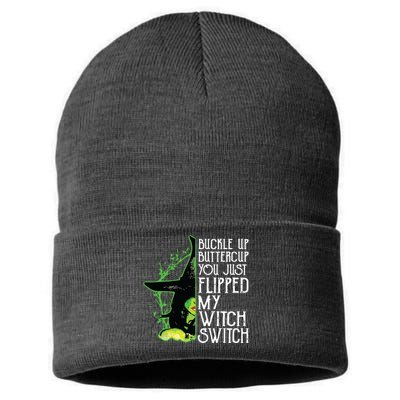 Witch Buckle Up Buttercup You Just Flipped My Witch Switch Sustainable Knit Beanie