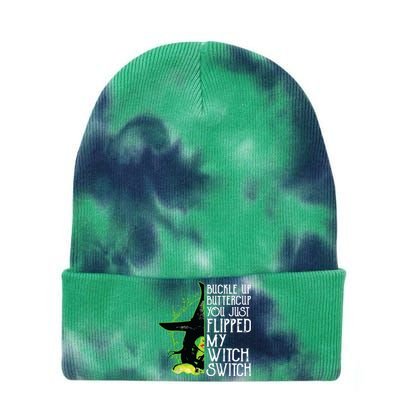 Witch Buckle Up Buttercup You Just Flipped My Witch Switch Tie Dye 12in Knit Beanie