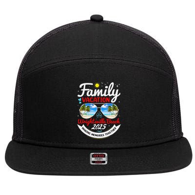 Wrightsville Beach Vacation 2025 Family Matching Beach Group 7 Panel Mesh Trucker Snapback Hat