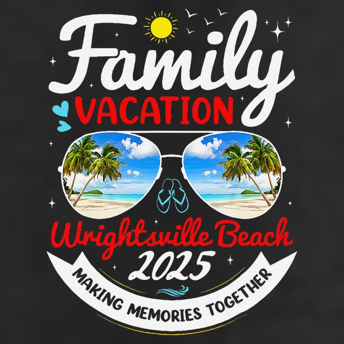Wrightsville Beach Vacation 2025 Family Matching Beach Group 7 Panel Mesh Trucker Snapback Hat