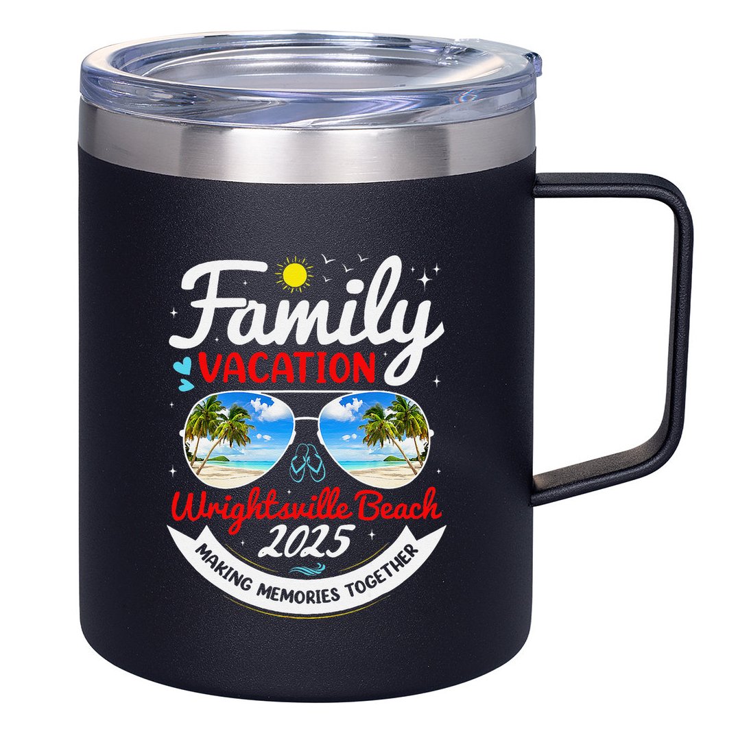 Wrightsville Beach Vacation 2025 Family Matching Beach Group 12oz Stainless Steel Coffee Mug