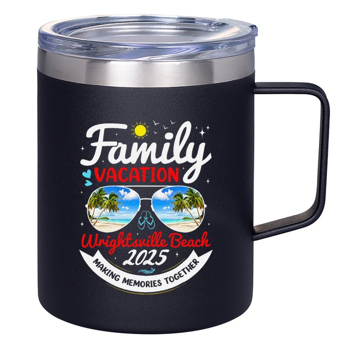 Wrightsville Beach Vacation 2025 Family Matching Beach Group 12oz Stainless Steel Coffee Mug