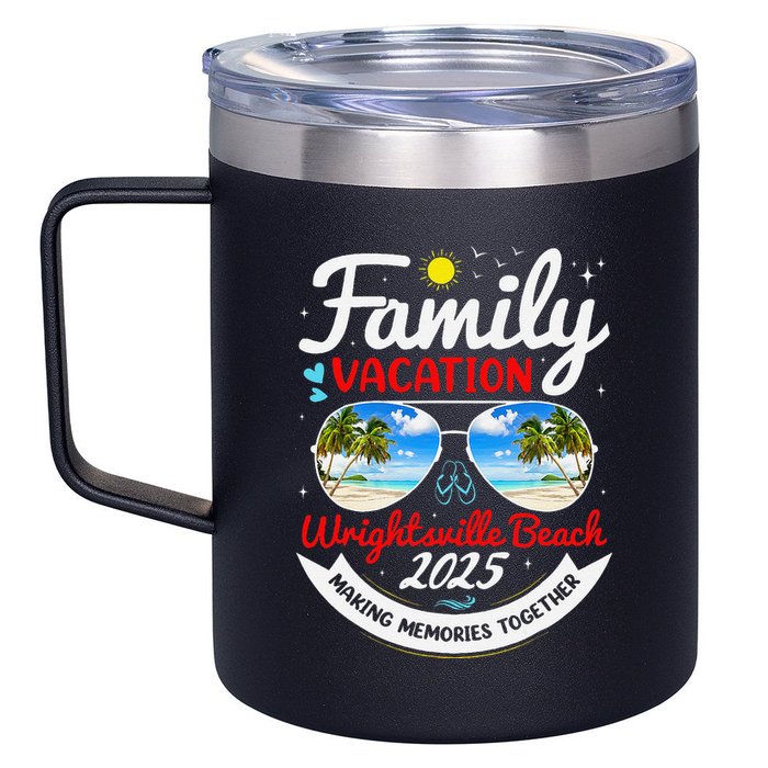 Wrightsville Beach Vacation 2025 Family Matching Beach Group 12oz Stainless Steel Coffee Mug