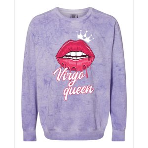 Wo Birthday Virgo Queen Virgo Zodiac Sign Cool Gift Colorblast Crewneck Sweatshirt