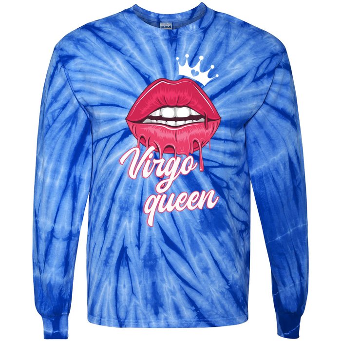 Wo Birthday Virgo Queen Virgo Zodiac Sign Cool Gift Tie-Dye Long Sleeve Shirt