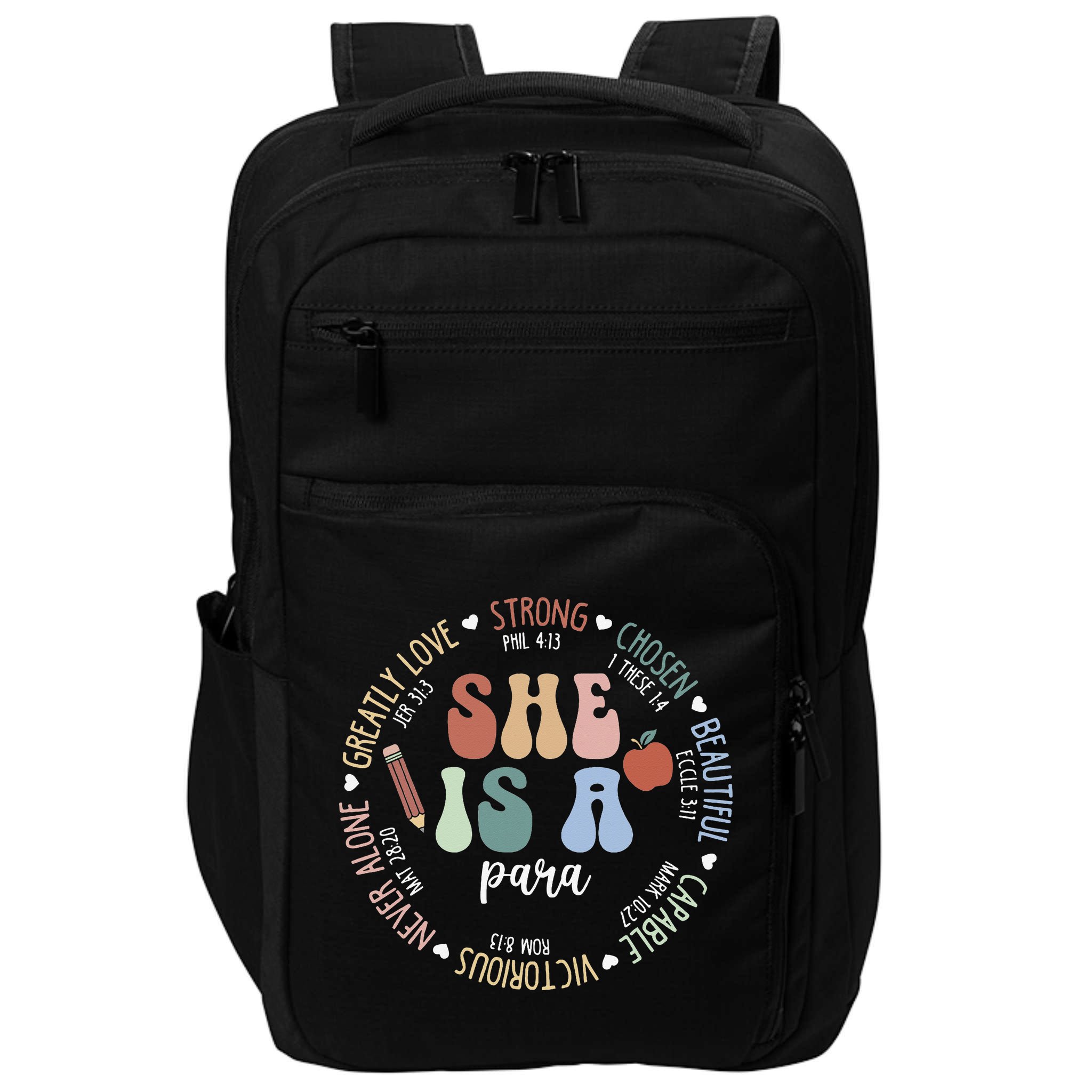 Women Bible Verse Christian Para God Says Back To School Impact Tech Backpack
