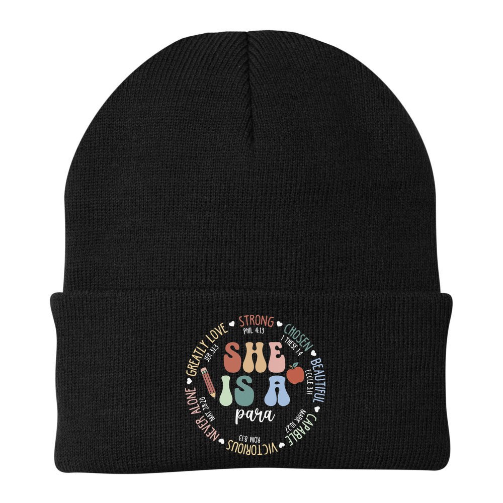 Women Bible Verse Christian Para God Says Back To School Beanie