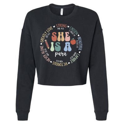 Women Bible Verse Christian Para God Says Back To School Cropped Pullover Crew