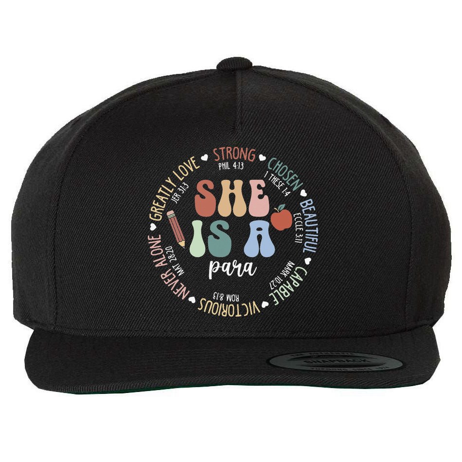 Women Bible Verse Christian Para God Says Back To School Wool Snapback Cap