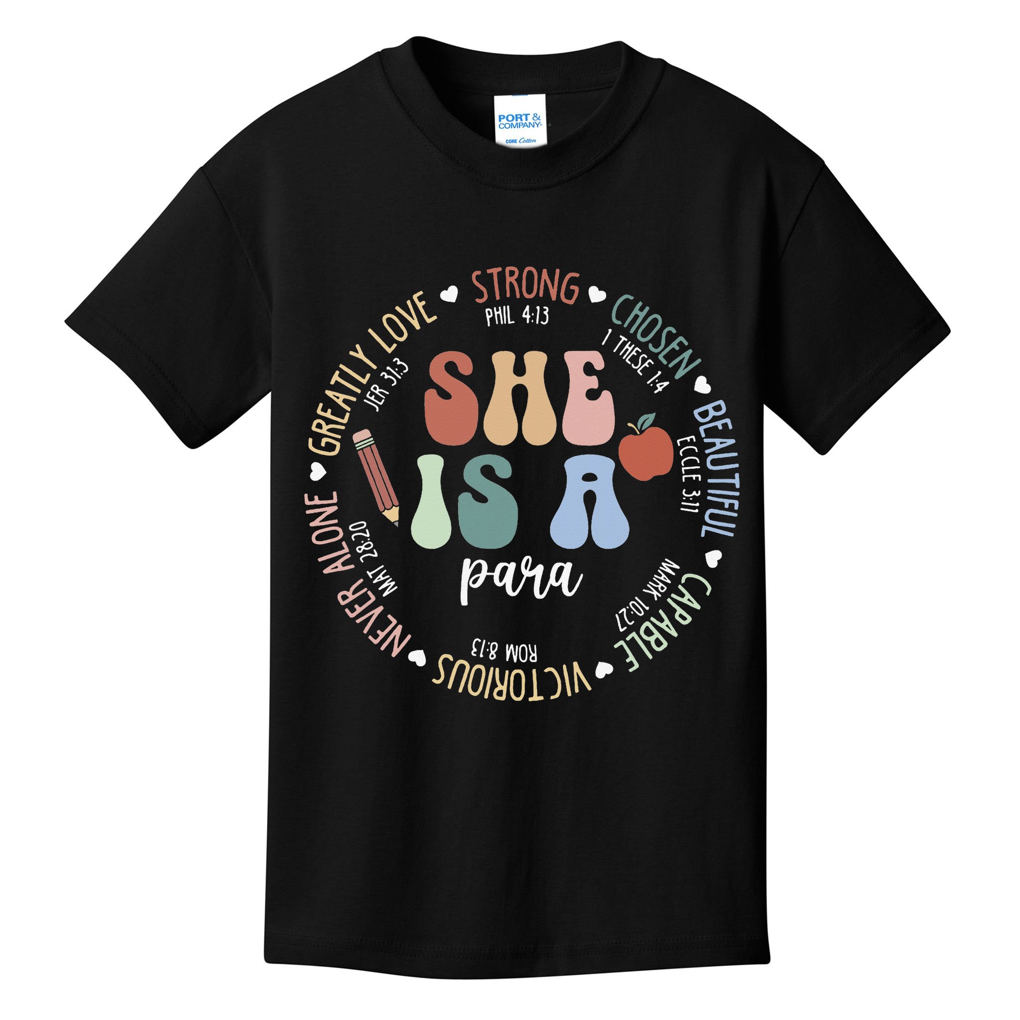 Women Bible Verse Christian Para God Says Back To School Kids T-Shirt