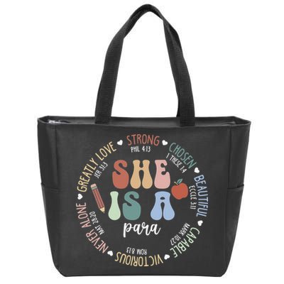 Women Bible Verse Christian Para God Says Back To School Zip Tote Bag