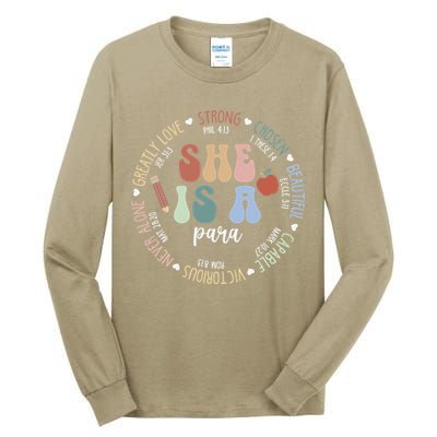 Women Bible Verse Christian Para God Says Back To School Tall Long Sleeve T-Shirt