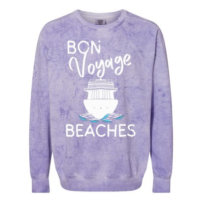 Wo's Bon Voyage Beaches Cruise Ship Graphic For Cruisers Colorblast Crewneck Sweatshirt