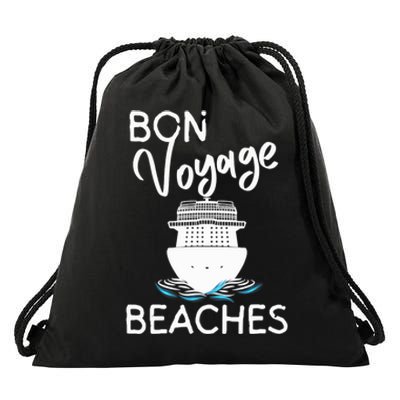 Wo's Bon Voyage Beaches Cruise Ship Graphic For Cruisers Drawstring Bag