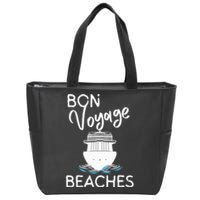 Wo's Bon Voyage Beaches Cruise Ship Graphic For Cruisers Zip Tote Bag