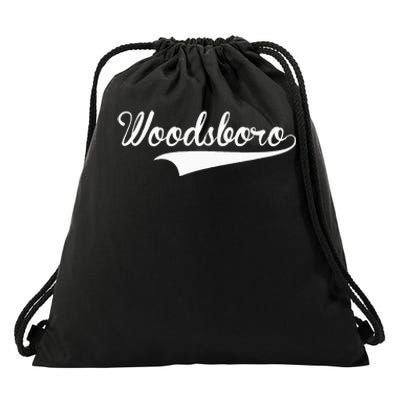 WOODSBORO Baseball Vintage Retro Font Drawstring Bag