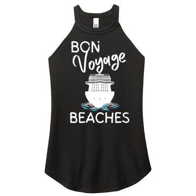 Wo's Bon Voyage Beaches Cruise Ship Graphic For Cruisers Women’s Perfect Tri Rocker Tank