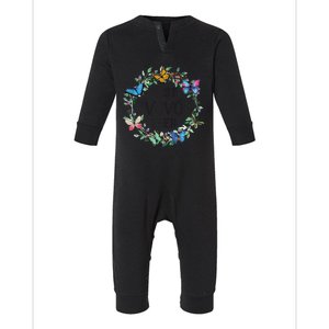 Wo Best Vovo Ever Butterfly Floral Personalized Name Infant Fleece One Piece