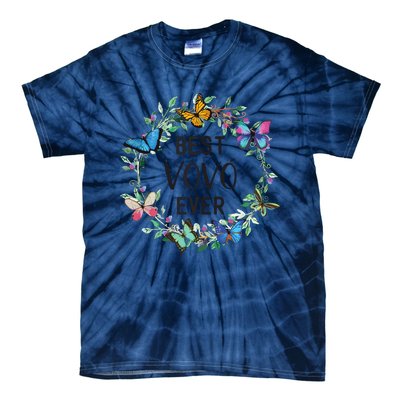 Wo Best Vovo Ever Butterfly Floral Personalized Name Tie-Dye T-Shirt