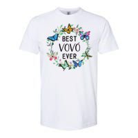 Wo Best Vovo Ever Butterfly Floral Personalized Name Softstyle CVC T-Shirt