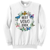 Wo Best Vovo Ever Butterfly Floral Personalized Name Sweatshirt