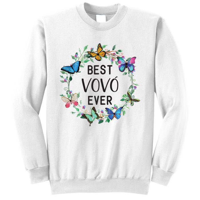 Wo Best Vovo Ever Butterfly Floral Personalized Name Sweatshirt