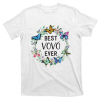 Wo Best Vovo Ever Butterfly Floral Personalized Name T-Shirt