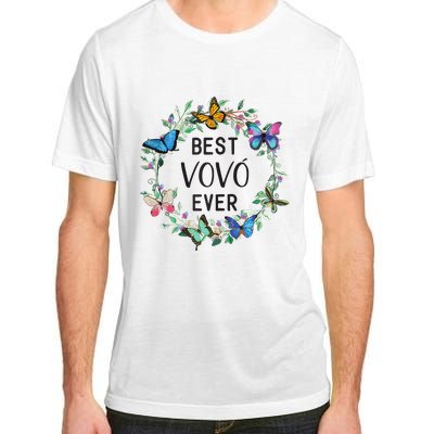 Wo Best Vovo Ever Butterfly Floral Personalized Name Adult ChromaSoft Performance T-Shirt