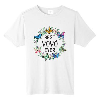 Wo Best Vovo Ever Butterfly Floral Personalized Name Tall Fusion ChromaSoft Performance T-Shirt