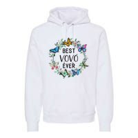 Wo Best Vovo Ever Butterfly Floral Personalized Name Premium Hoodie