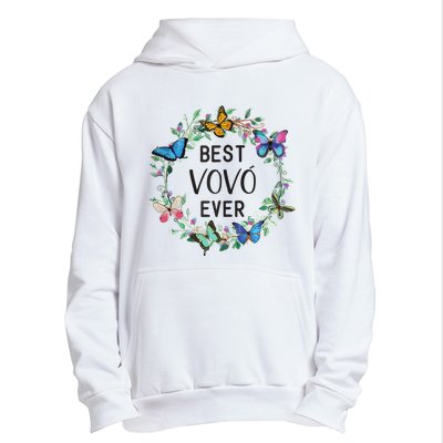 Wo Best Vovo Ever Butterfly Floral Personalized Name Urban Pullover Hoodie