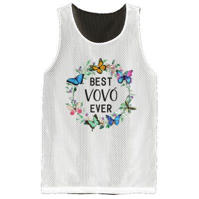 Wo Best Vovo Ever Butterfly Floral Personalized Name Mesh Reversible Basketball Jersey Tank