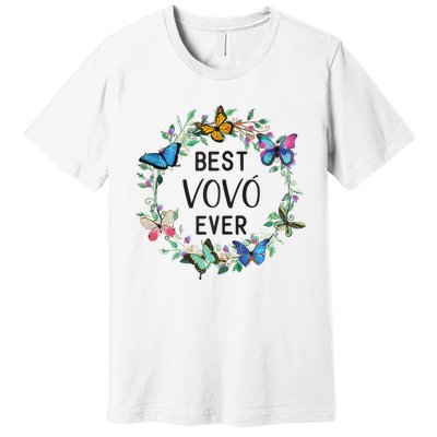 Wo Best Vovo Ever Butterfly Floral Personalized Name Premium T-Shirt