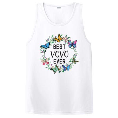 Wo Best Vovo Ever Butterfly Floral Personalized Name PosiCharge Competitor Tank