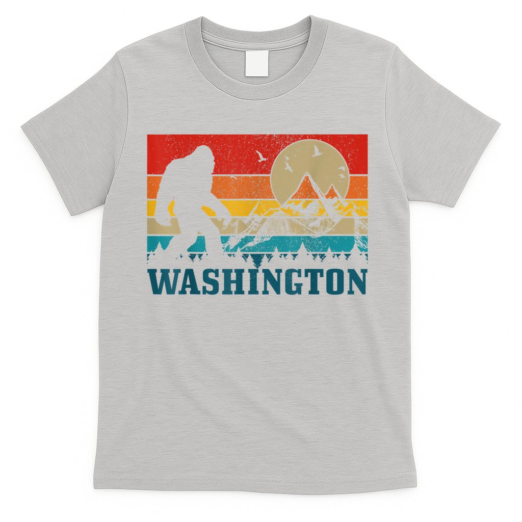 Washington Bigfoot Vintage Mountains Hiking Hunter T-Shirt