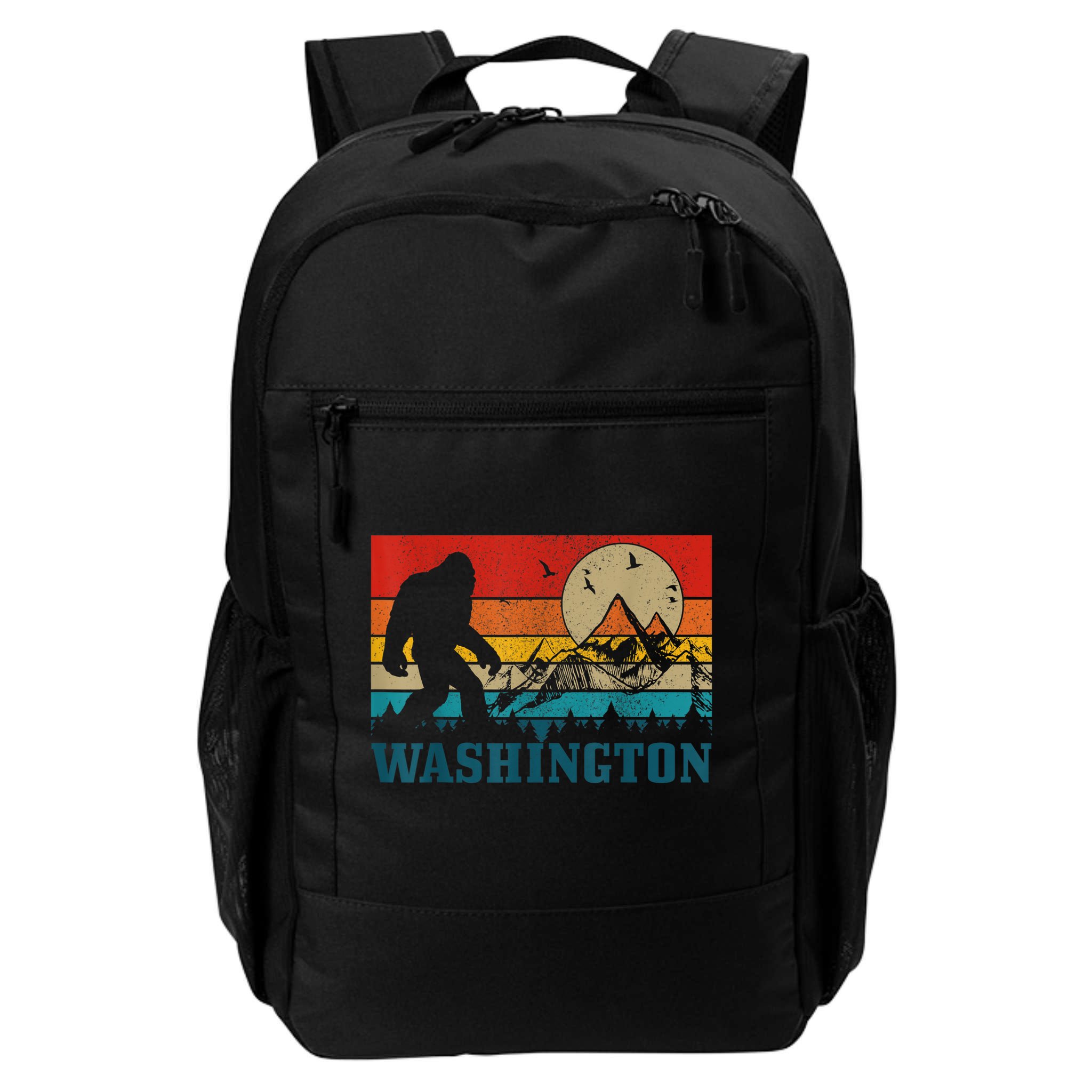 Washington Bigfoot Vintage Mountains Hiking Hunter Backpack