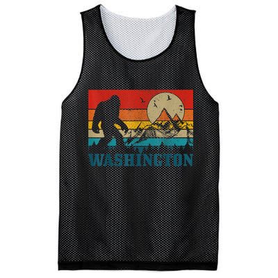Washington Bigfoot Vintage Mountains Hiking Hunter Mesh Reversible Basketball Jersey Tank
