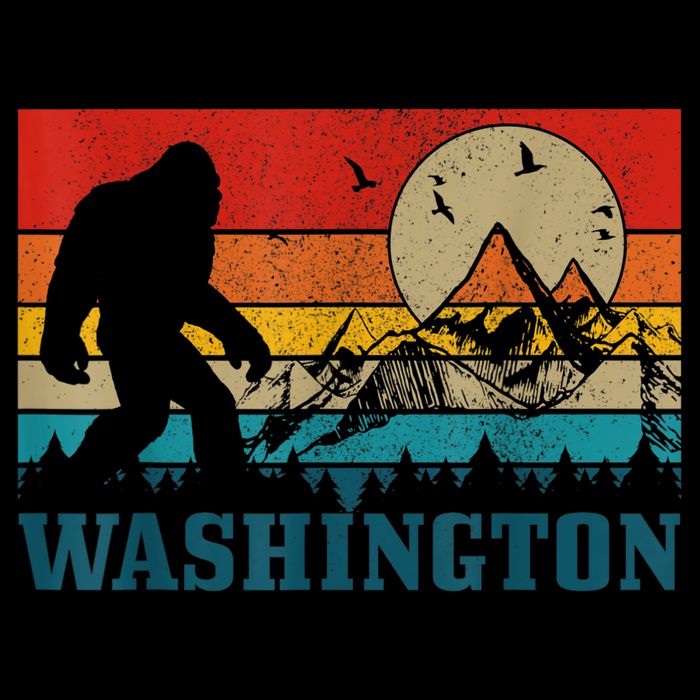 Washington Bigfoot Vintage Mountains Hiking Hunter Baby Bodysuit