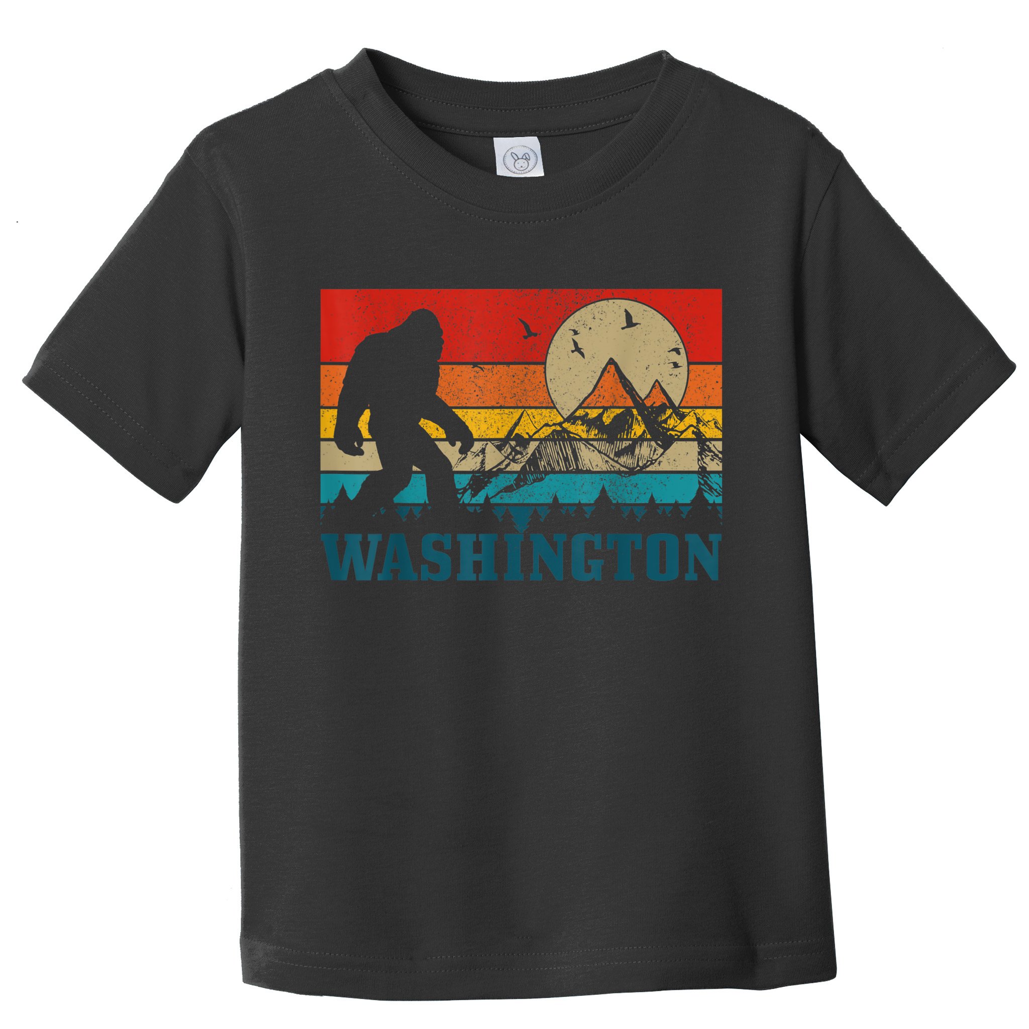 Washington Bigfoot Vintage Mountains Hiking Hunter Toddler T-Shirt