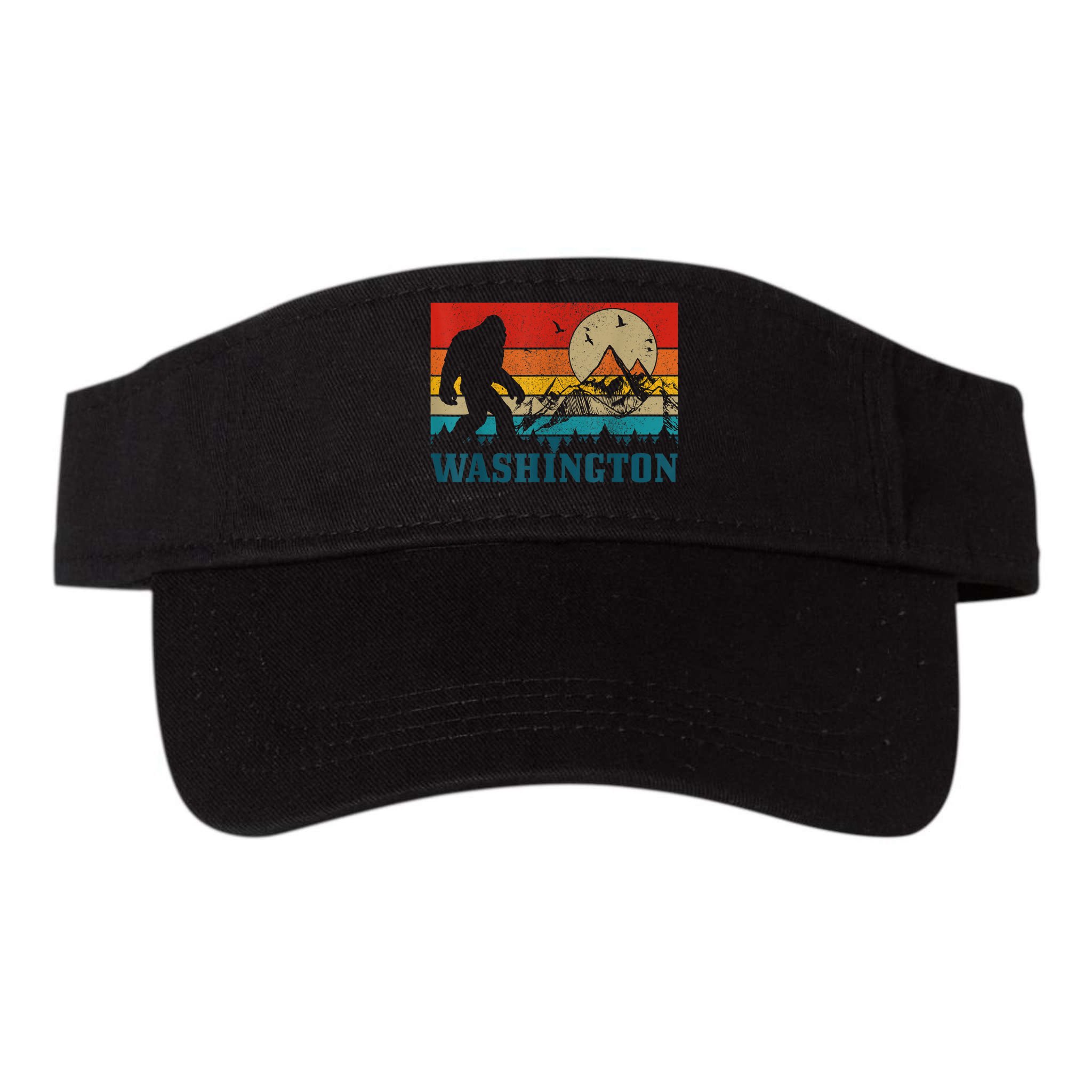 Washington Bigfoot Vintage Mountains Hiking Hunter Visor