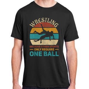 Wrestling Boy Wrestle Retro Wrestler Funny Wrestling Adult ChromaSoft Performance T-Shirt