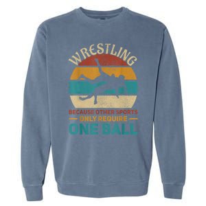 Wrestling Boy Wrestle Retro Wrestler Funny Wrestling Garment-Dyed Sweatshirt