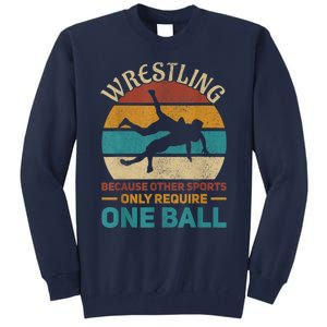 Wrestling Boy Wrestle Retro Wrestler Funny Wrestling Tall Sweatshirt