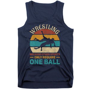 Wrestling Boy Wrestle Retro Wrestler Funny Wrestling Tank Top