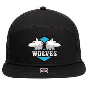 Wolf Brand 7 Panel Mesh Trucker Snapback Hat