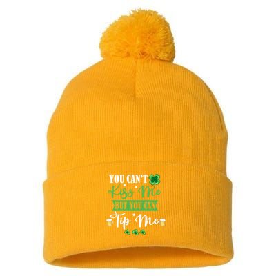 Waitress Bartender Waiter St Patrick's Day Lucky Shamrock Cool Gift Pom Pom 12in Knit Beanie