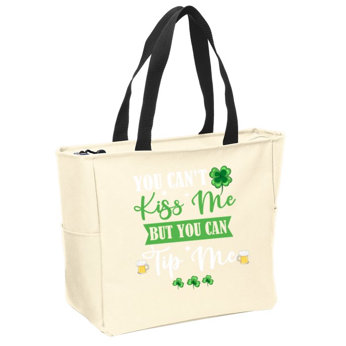 Waitress Bartender Waiter St Patrick's Day Lucky Shamrock Cool Gift Zip Tote Bag