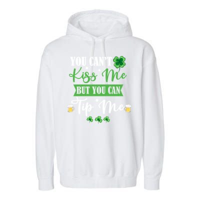 Waitress Bartender Waiter St Patrick's Day Lucky Shamrock Cool Gift Garment-Dyed Fleece Hoodie