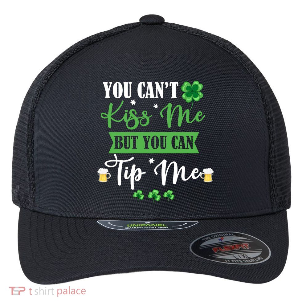 Waitress Bartender Waiter St Patrick's Day Lucky Shamrock Funny Gift Flexfit Unipanel Trucker Cap