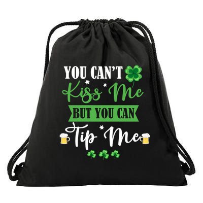 Waitress Bartender Waiter St Patrick's Day Lucky Shamrock Funny Gift Drawstring Bag